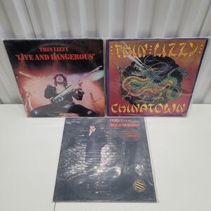 Lot of 3 Vintage Thin Lizzy Albums: Live & Dangerous, Chinatown, Solo in Soho LP